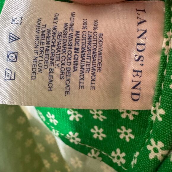 Vintage Y2K Lands' End Green Floral Shopper Tote Bag - Picture 5 of 9